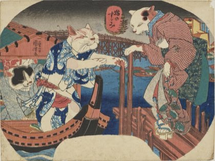 Cats Enjoying the Evening Cool by Utagawa Kuniyoshi