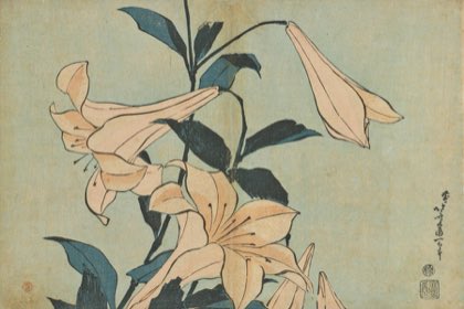 Lilies by Katsushika Hokusai